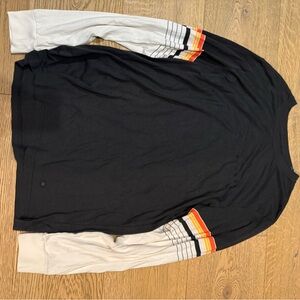 Stance Black and White Long Sleeve Tee with Striped Accents